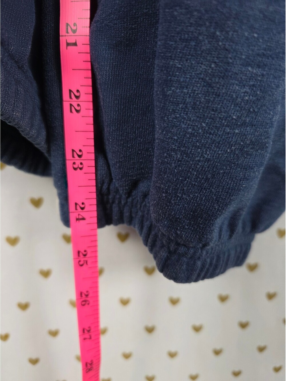 Victorias Secret PINK BLING vintage Sequin Heart Blue Joggers Sweats sweatpants - Picture 5 of 8